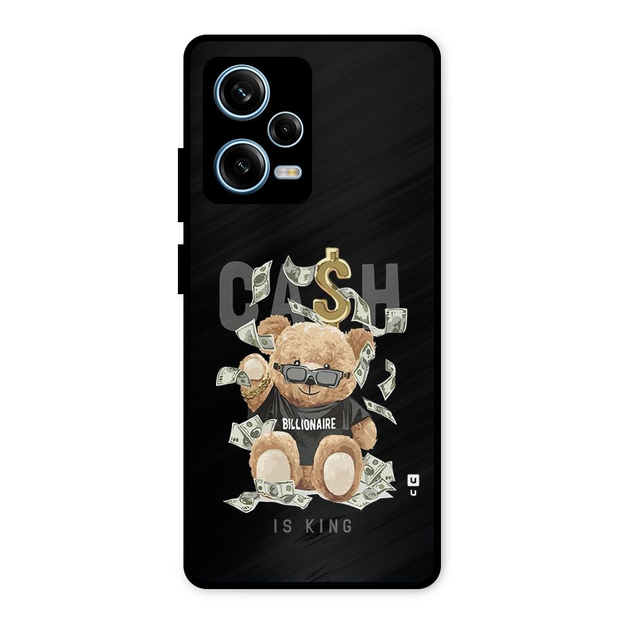 Billionaire Teddy Metal Back Case for Redmi Note 12 Pro