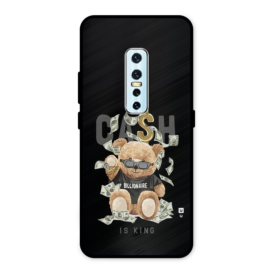 Billionaire Teddy Metal Back Case for Vivo V17 Pro