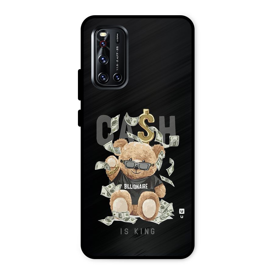 Billionaire Teddy Metal Back Case for Vivo V19