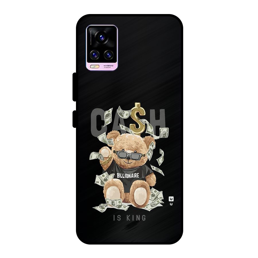 Billionaire Teddy Metal Back Case for Vivo V20 Pro