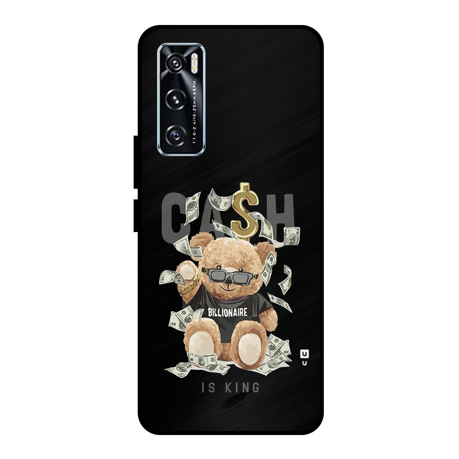 Billionaire Teddy Metal Back Case for Vivo V20 SE
