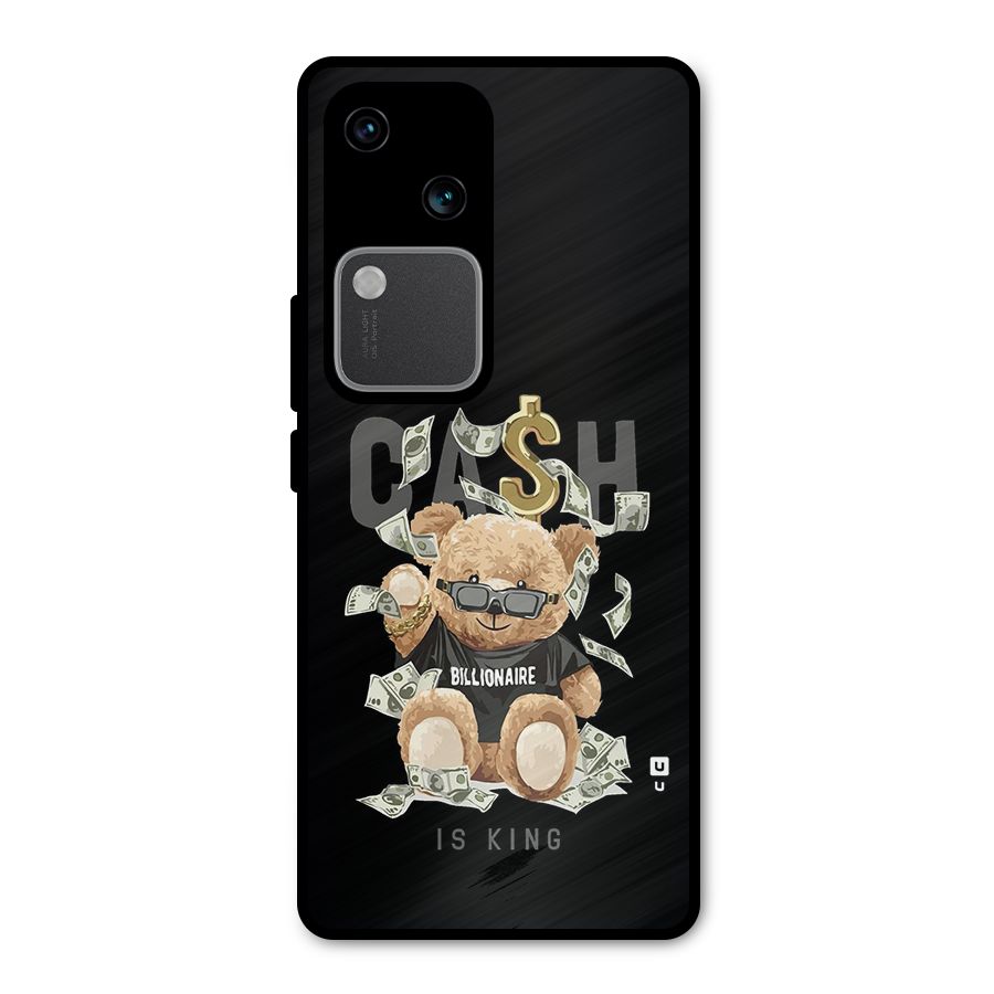 Billionaire Teddy Metal Back Case for Vivo V30 Pro