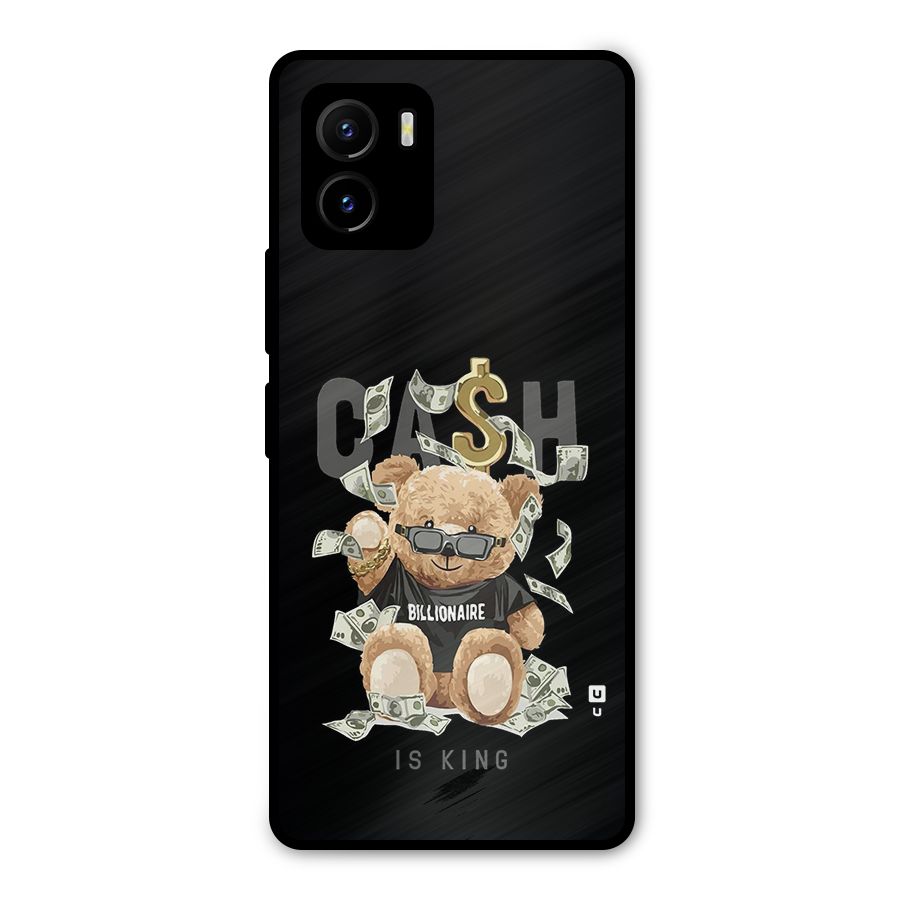 Billionaire Teddy Metal Back Case for Vivo Y15s