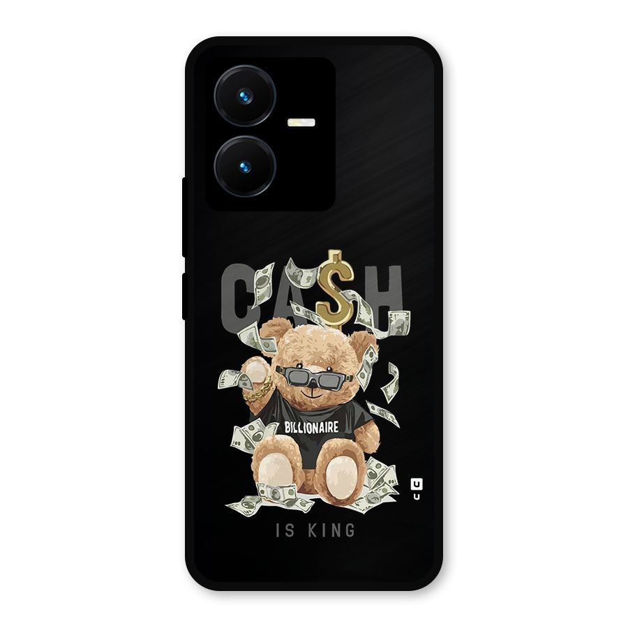 Billionaire Teddy Metal Back Case for Vivo Y22s