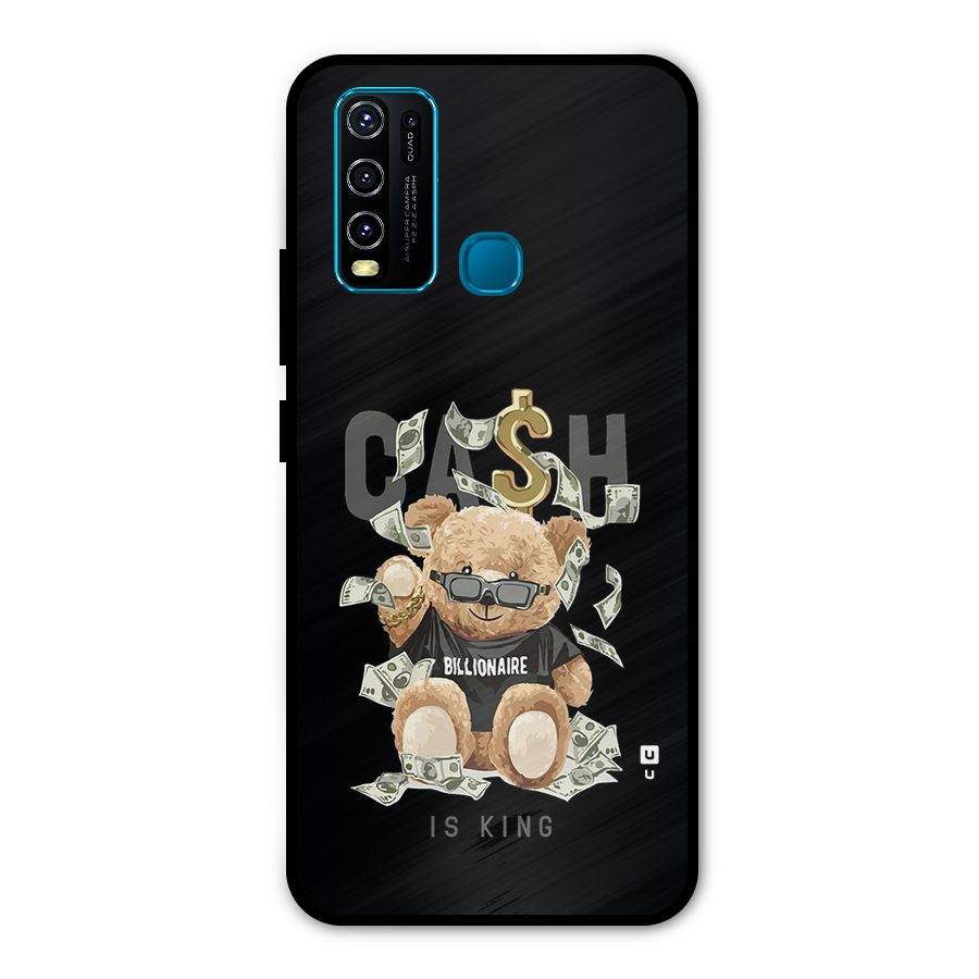 Billionaire Teddy Metal Back Case for Vivo Y30