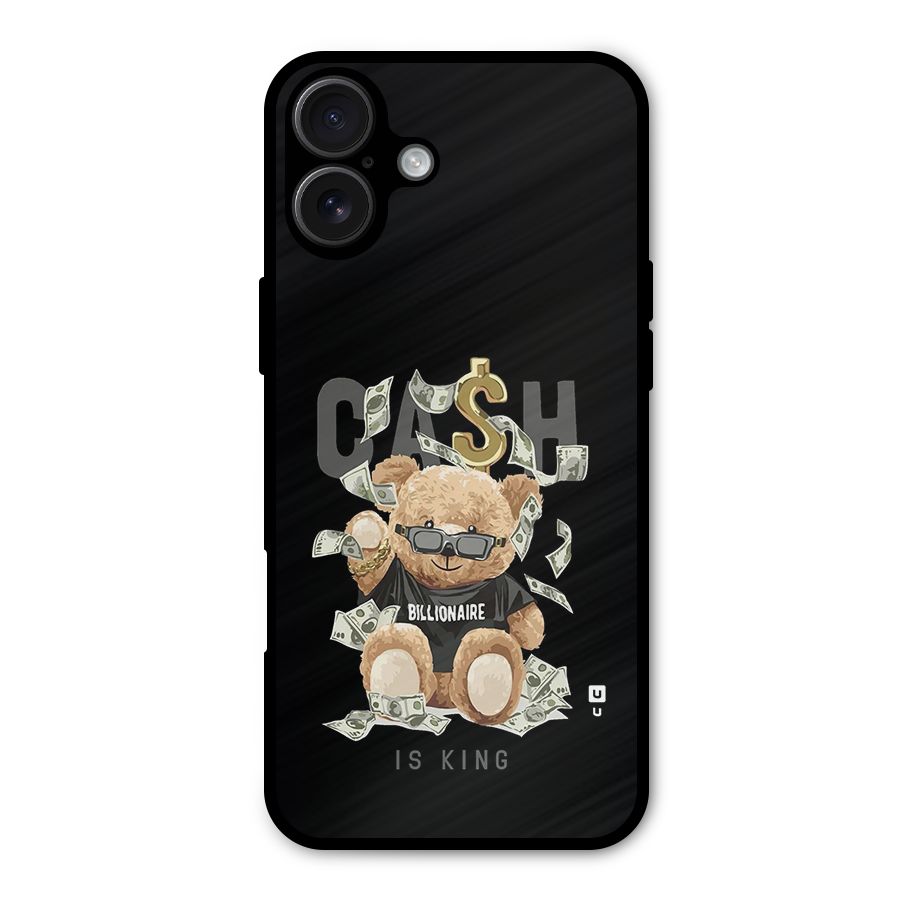 Billionaire Teddy Metal Back Case for iPhone 16 Plus