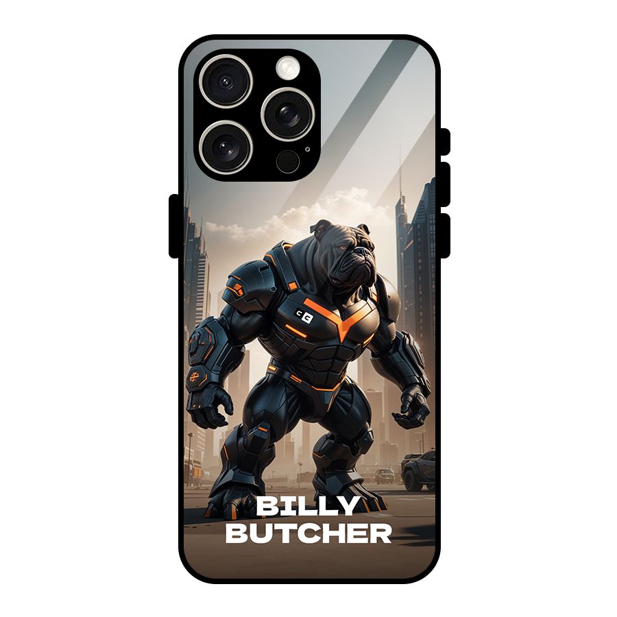 Billy Butcher Glass Back Case for iPhone 15 Pro Max