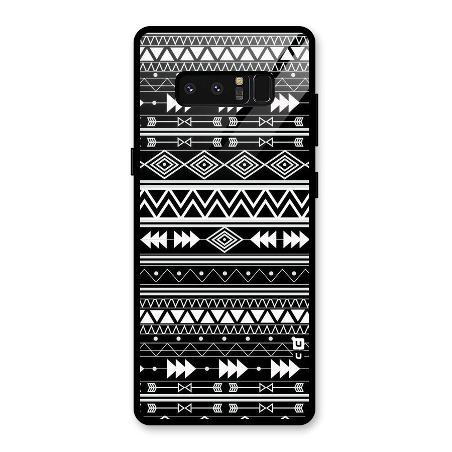 Black Aztec Creativity Glass Back Case for Galaxy Note 8