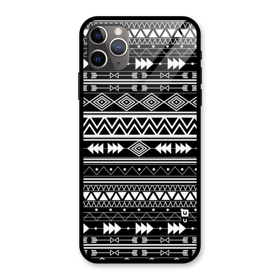 Black Aztec Creativity Glass Back Case for iPhone 11 Pro Max