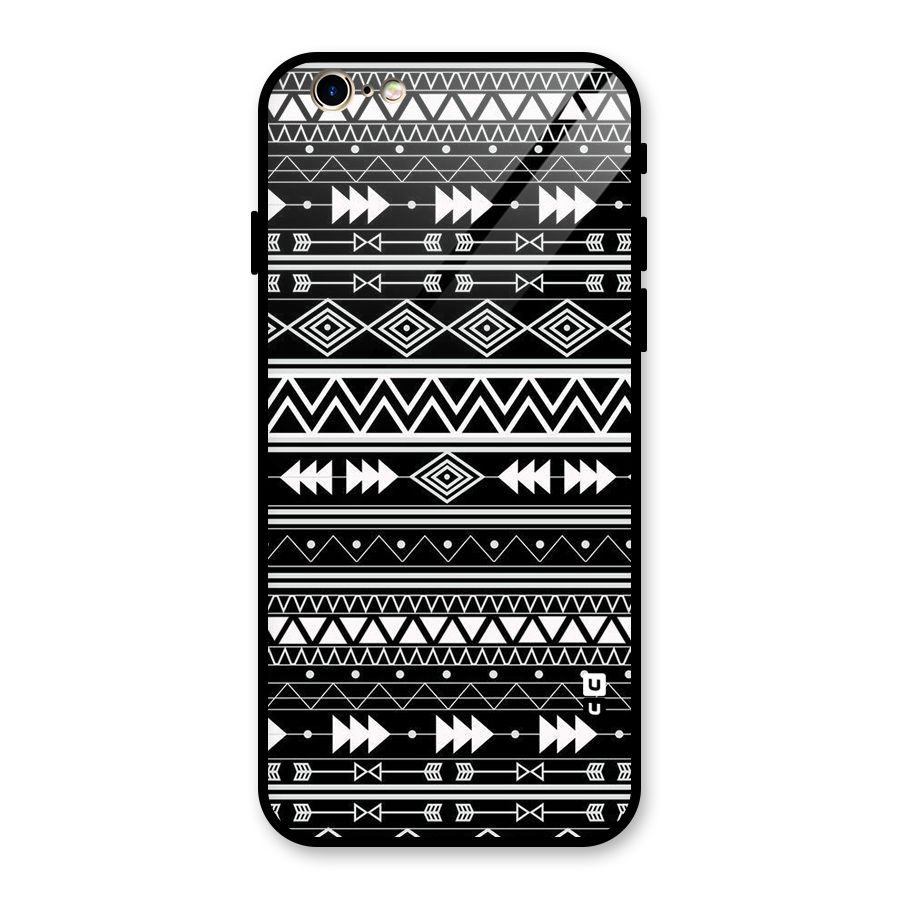 Black Aztec Creativity Glass Back Case for iPhone 6 6S