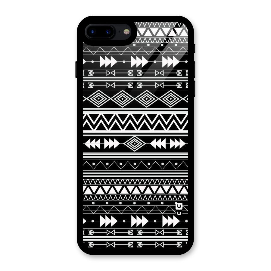 Black Aztec Creativity Glass Back Case for iPhone 8 Plus