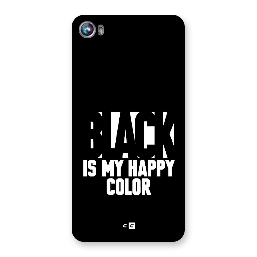 Black My Happy Color Back Case for Canvas Fire 4 (A107)