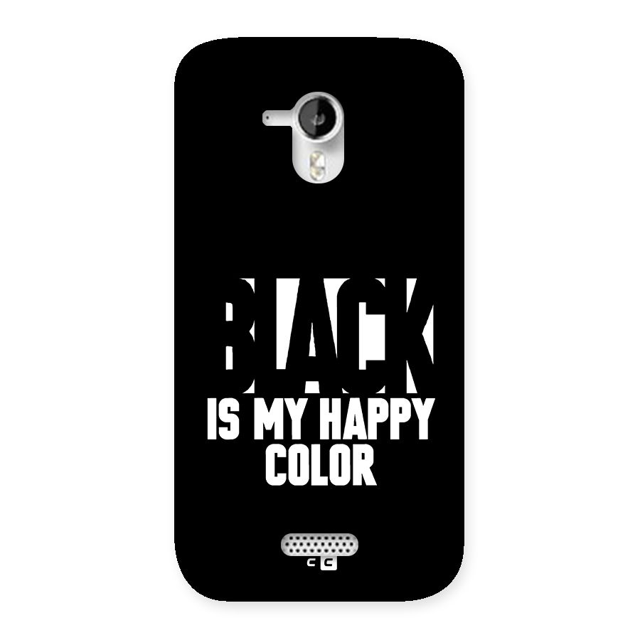 Black My Happy Color Back Case for Canvas HD A116