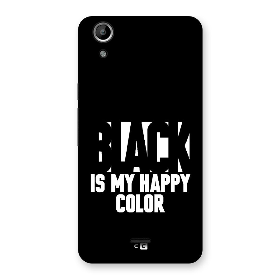 Black My Happy Color Back Case for Canvas Selfie Lens Q345