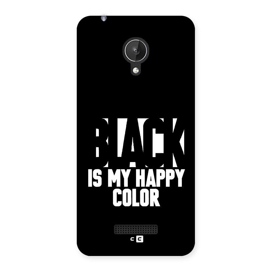 Black My Happy Color Back Case for Canvas Spark Q380