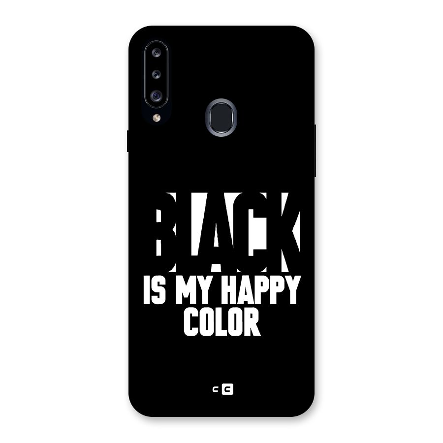Black My Happy Color Back Case for Galaxy A20s