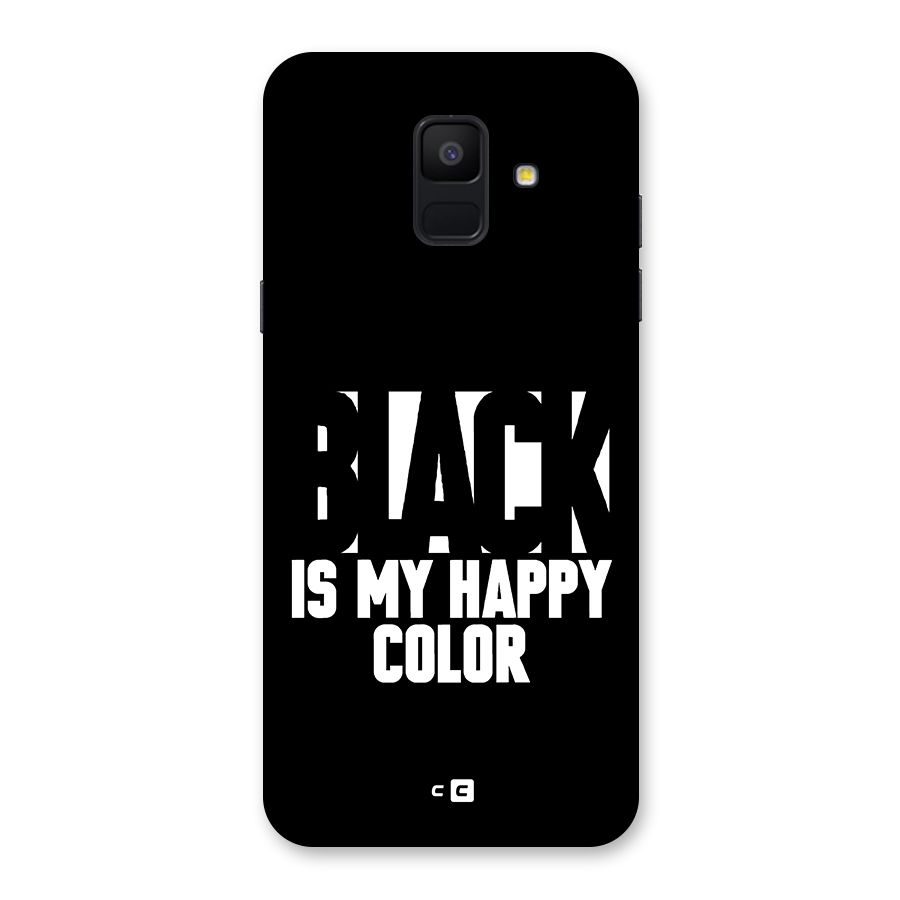 Black My Happy Color Back Case for Galaxy A6 (2018)