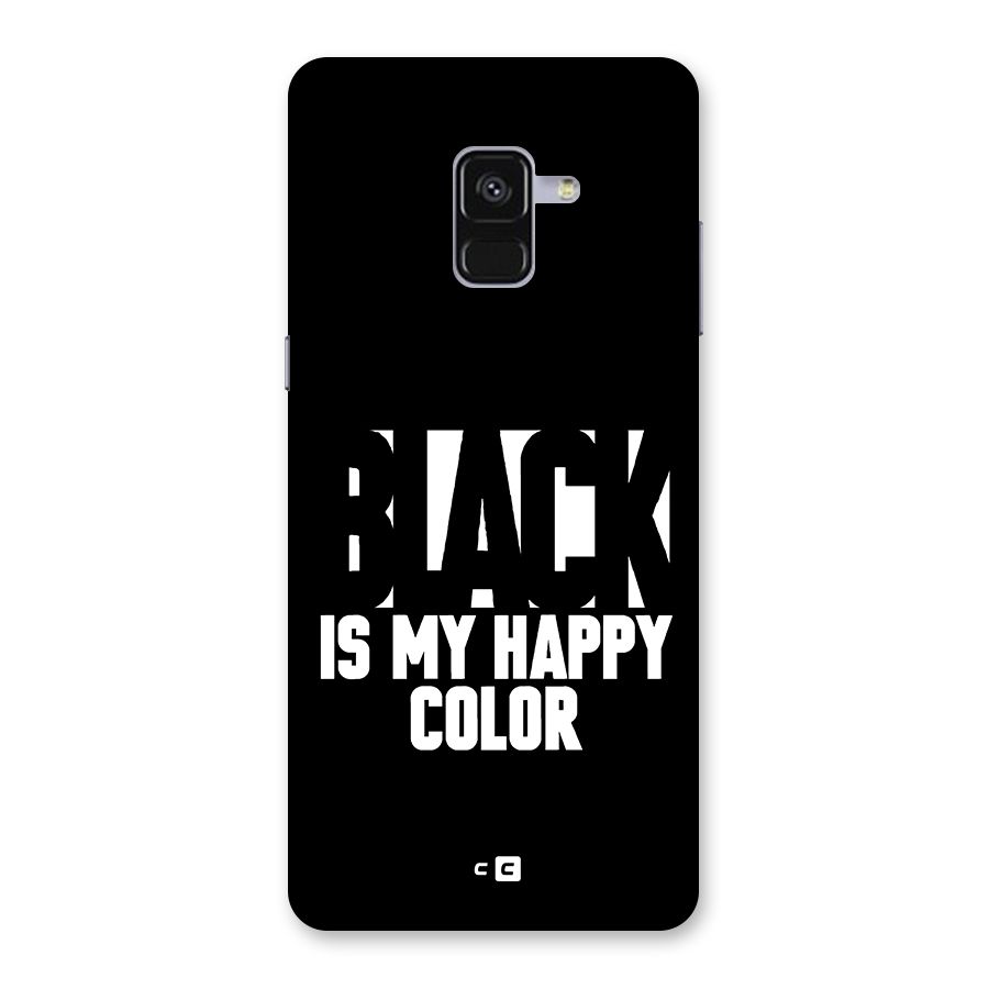 Black My Happy Color Back Case for Galaxy A8 Plus