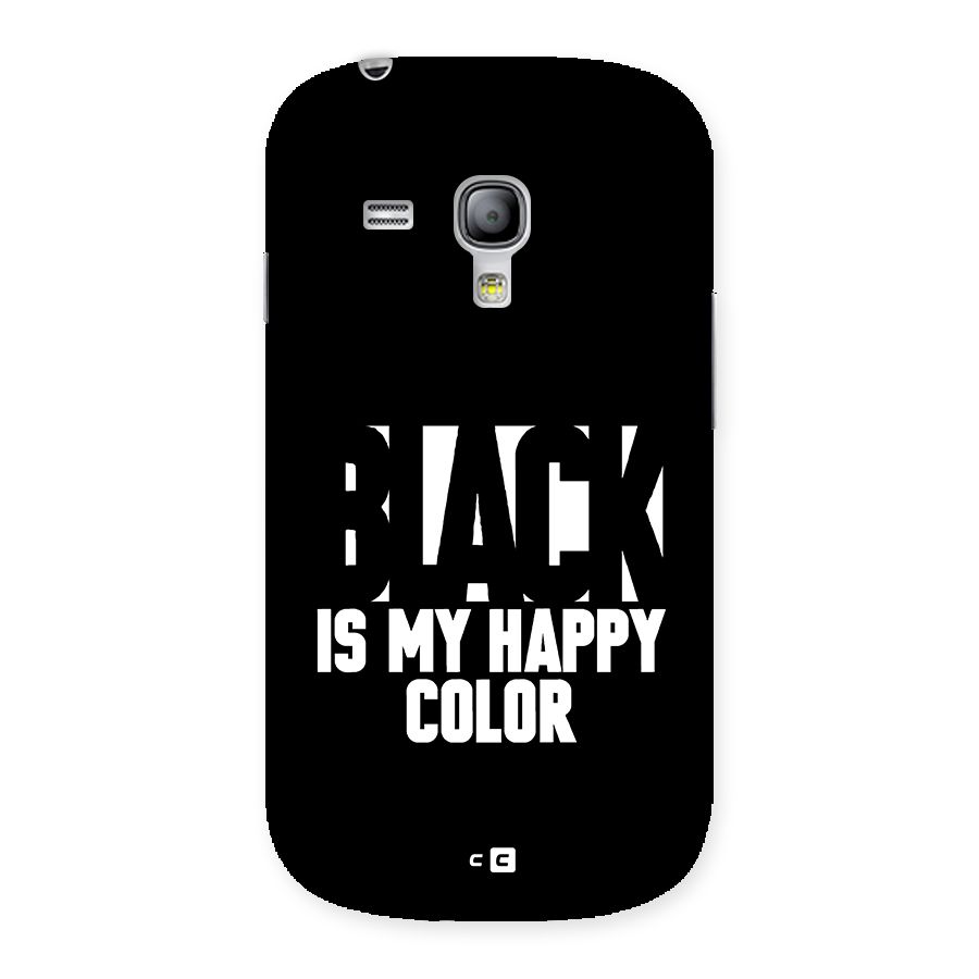 Black My Happy Color Back Case for Galaxy S3 Mini