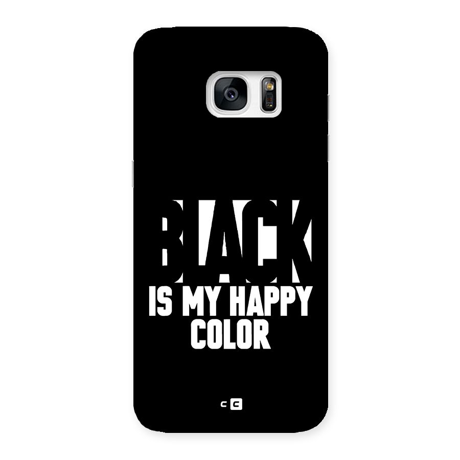 Black My Happy Color Back Case for Galaxy S7 Edge