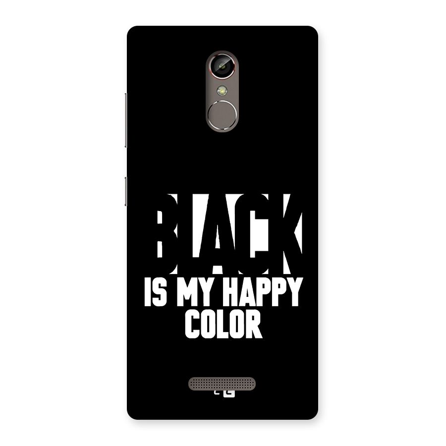 Black My Happy Color Back Case for Gionee S6s