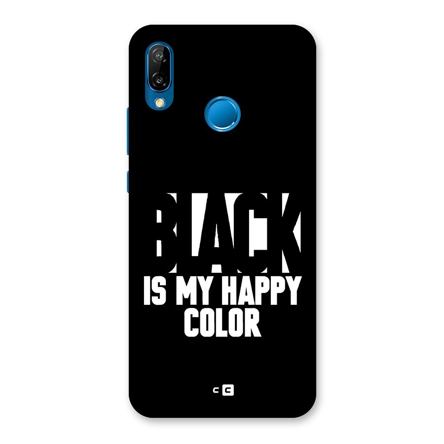 Black My Happy Color Back Case for Huawei P20 Lite