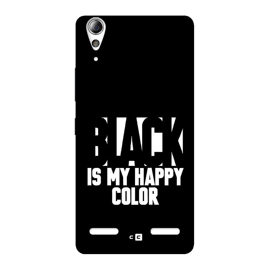 Black My Happy Color Back Case for Lenovo A6000