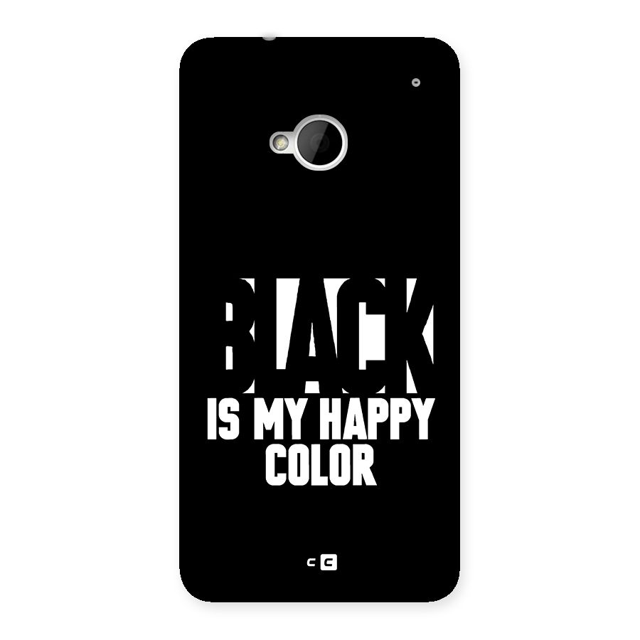 Black My Happy Color Back Case for One M7 (Single Sim)