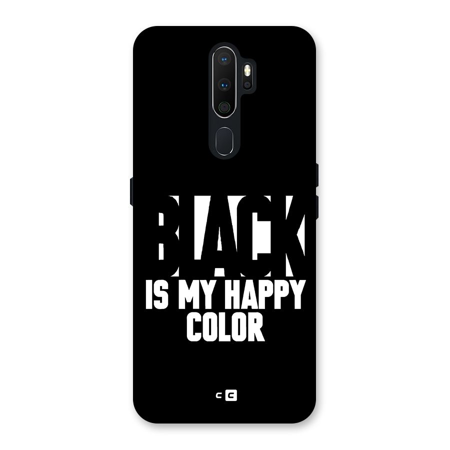 Black My Happy Color Back Case for Oppo A5 (2020)