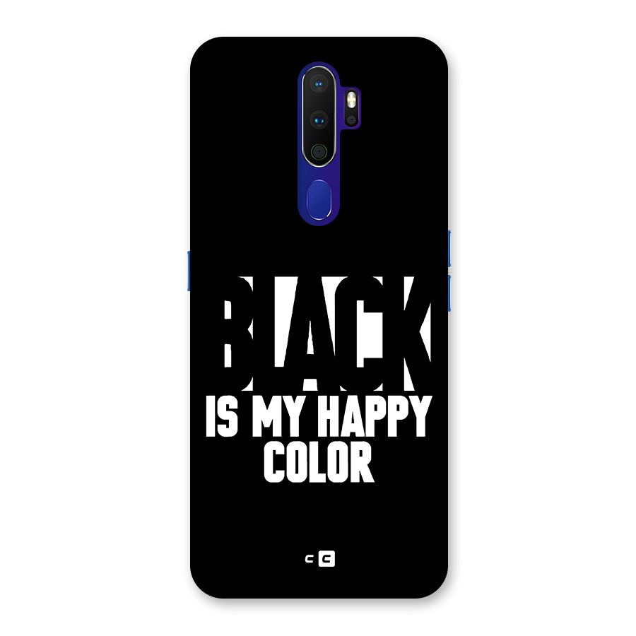 Black My Happy Color Back Case for Oppo A9 (2020)