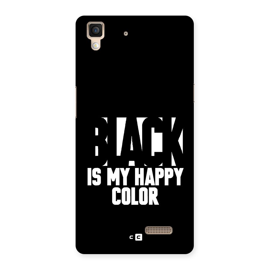 Black My Happy Color Back Case for Oppo R7