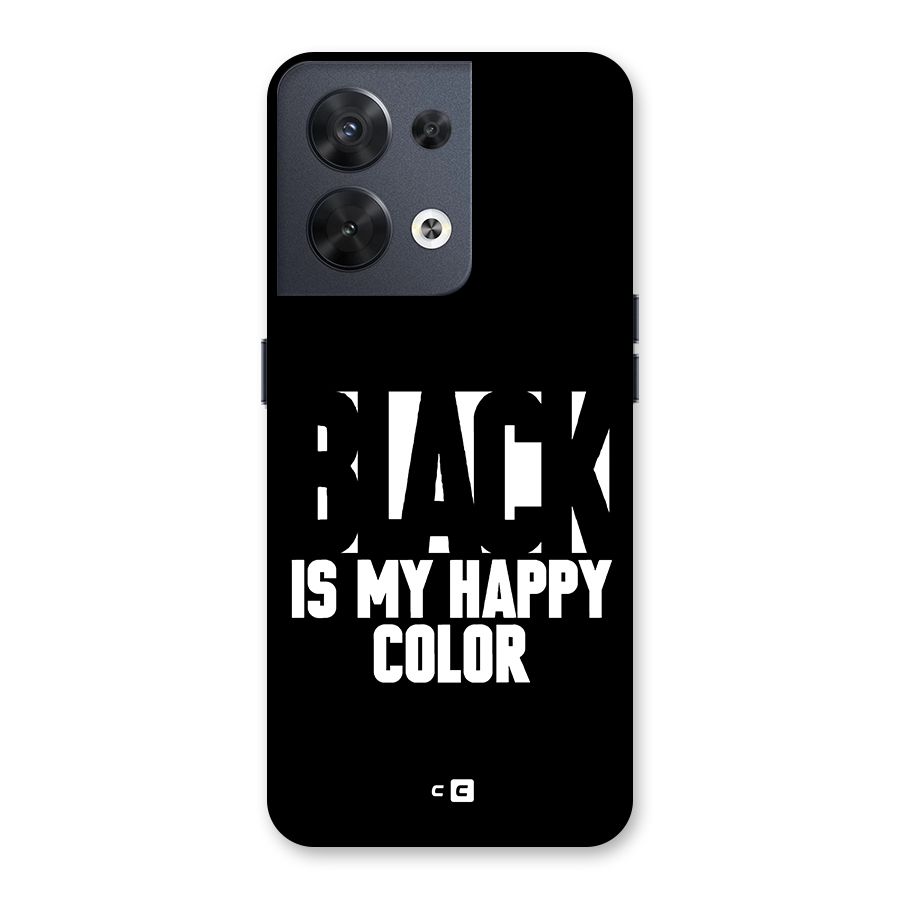 Black My Happy Color Back Case for Oppo Reno8 5G