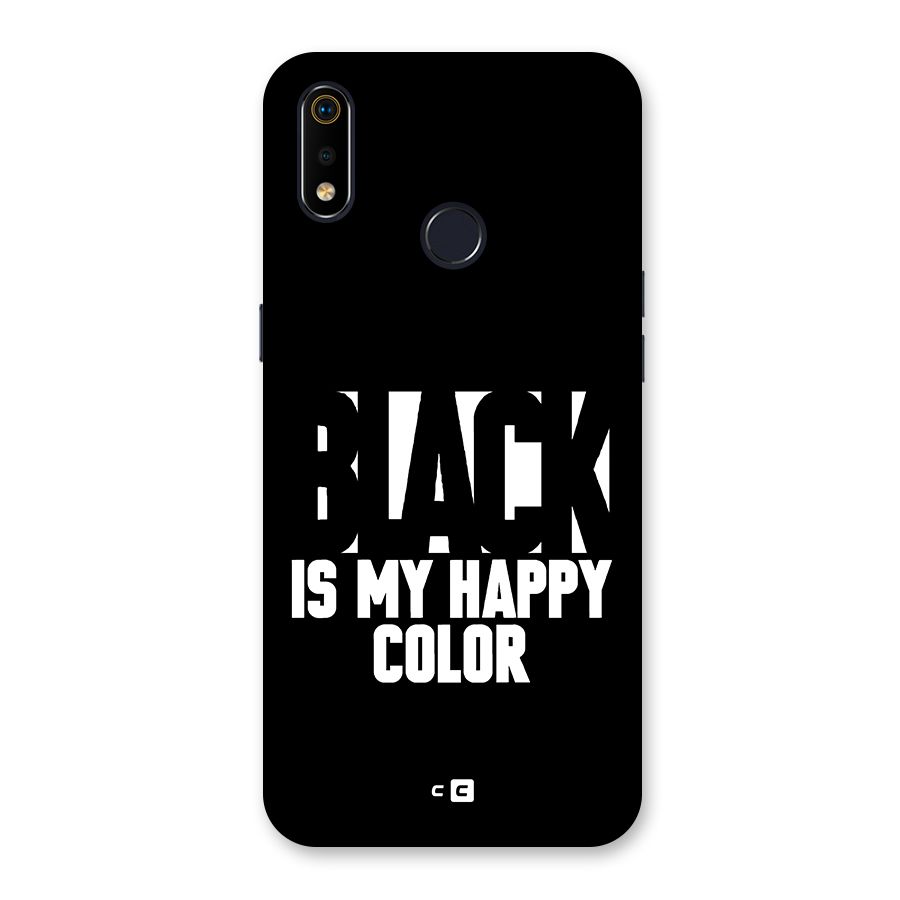 Black My Happy Color Back Case for Realme 3i