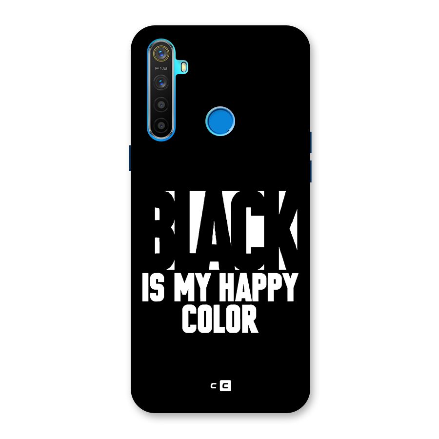 Black My Happy Color Back Case for Realme 5