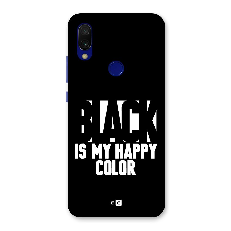 Black My Happy Color Back Case for Redmi 7