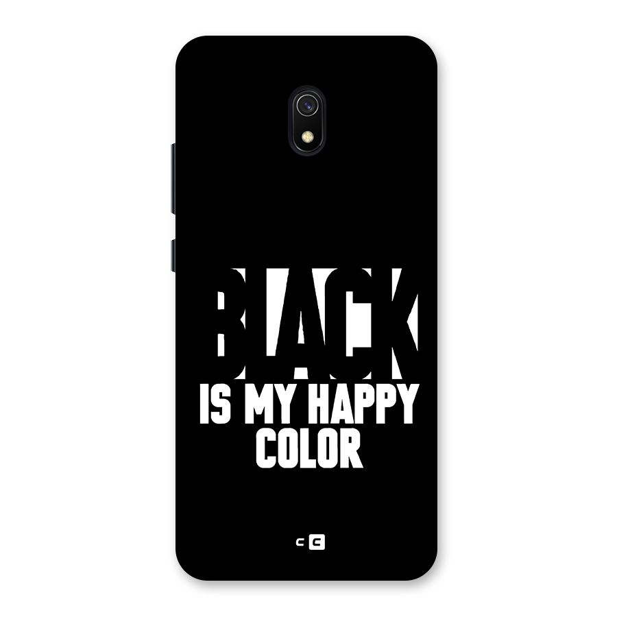 Black My Happy Color Back Case for Redmi 8A