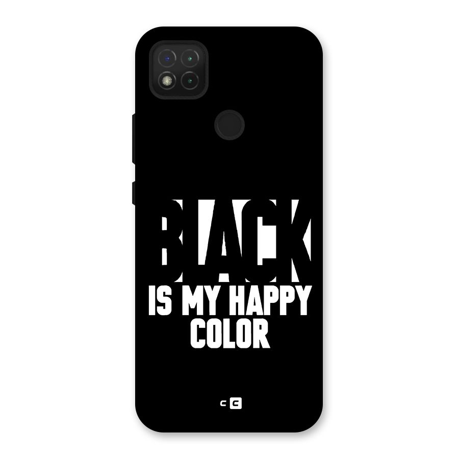 Black My Happy Color Back Case for Redmi 9C