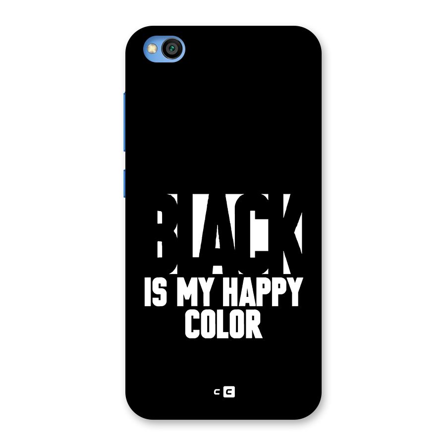 Black My Happy Color Back Case for Redmi Go