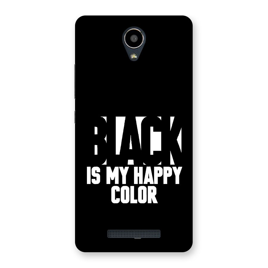 Black My Happy Color Back Case for Redmi Note 2