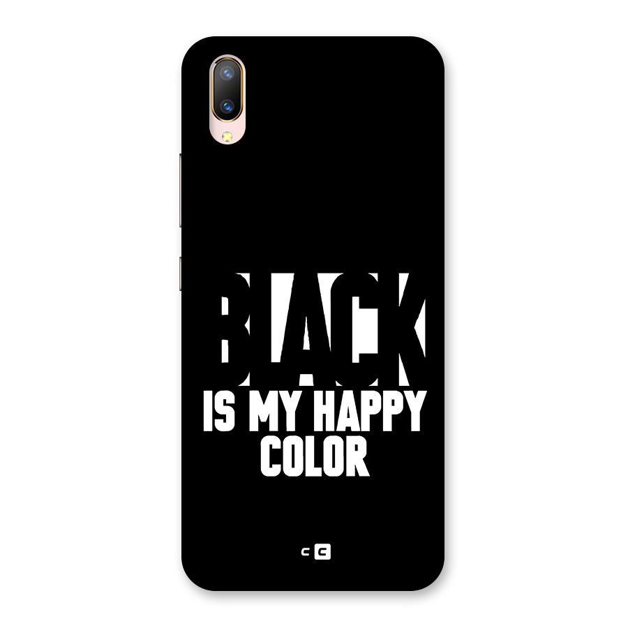 Black My Happy Color Back Case for Vivo V11 Pro