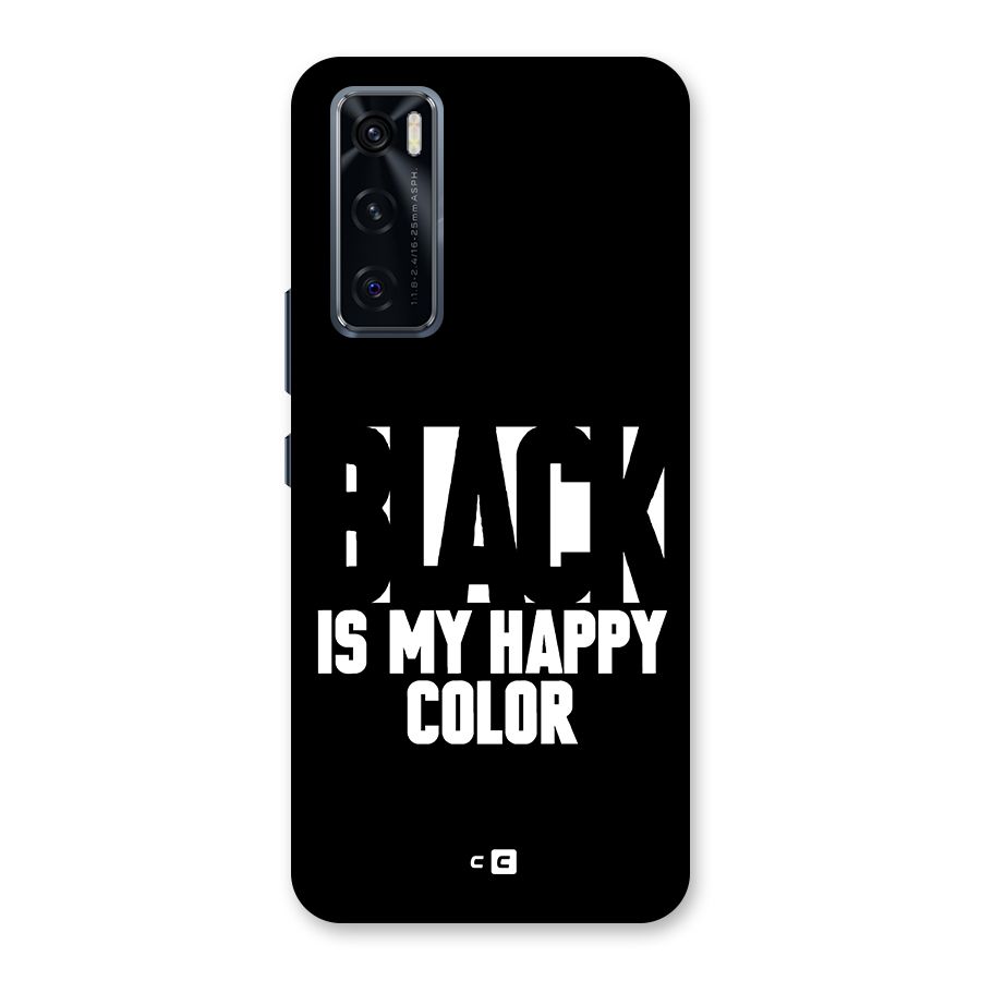 Black My Happy Color Back Case for Vivo V20 SE
