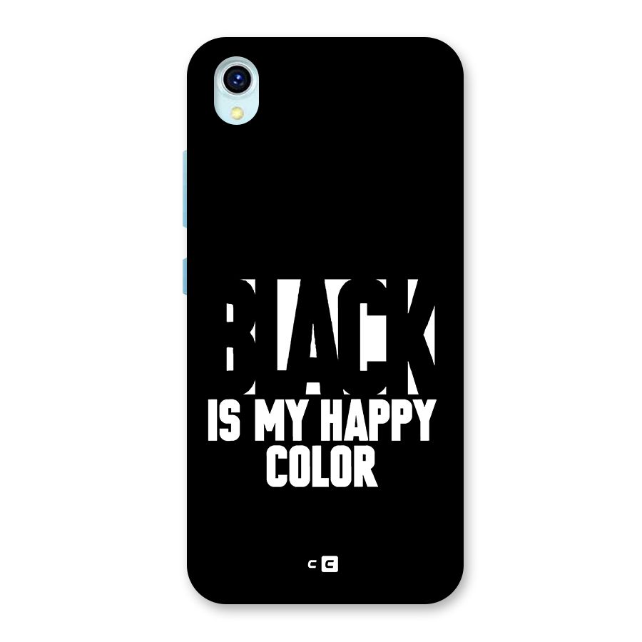 Black My Happy Color Back Case for Vivo Y1s