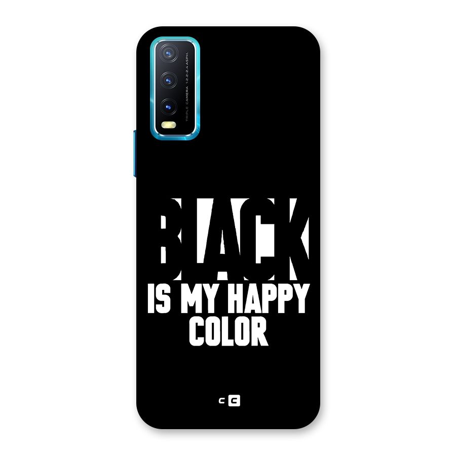 Black My Happy Color Back Case for Vivo Y20