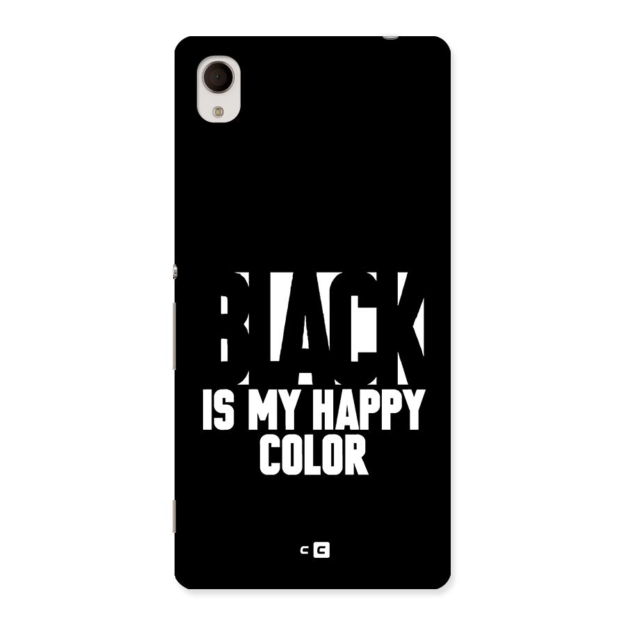 Black My Happy Color Back Case for Xperia M4 Aqua