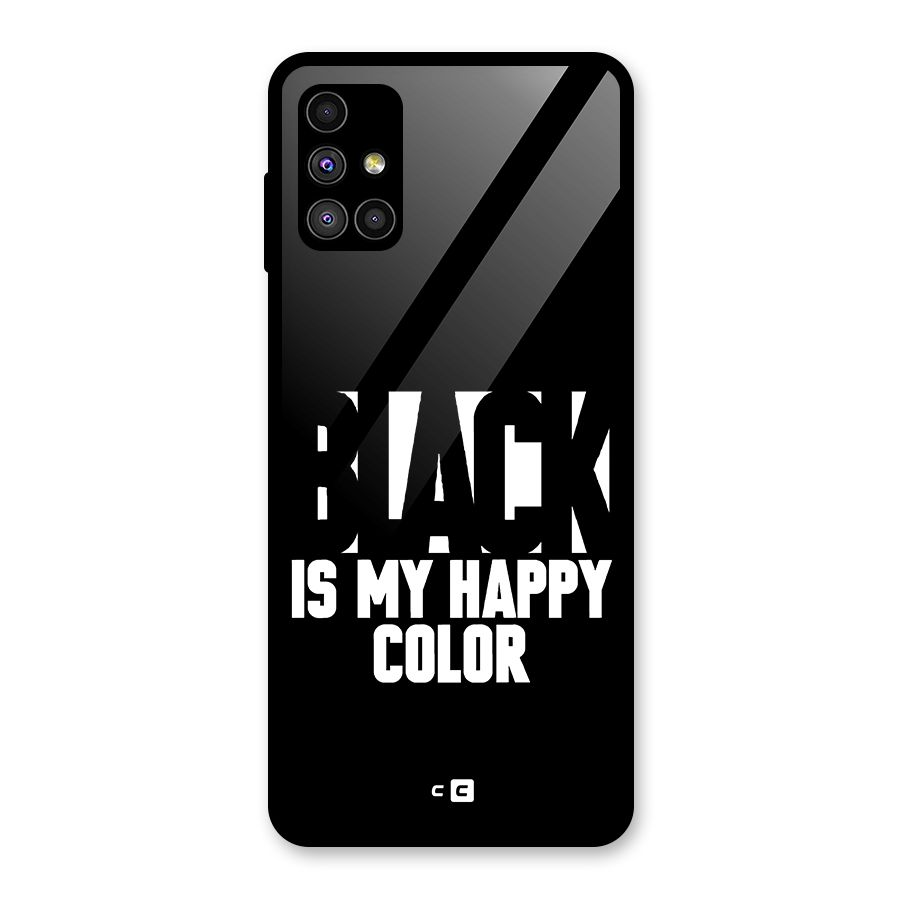 Black My Happy Color Glass Back Case for Galaxy M51