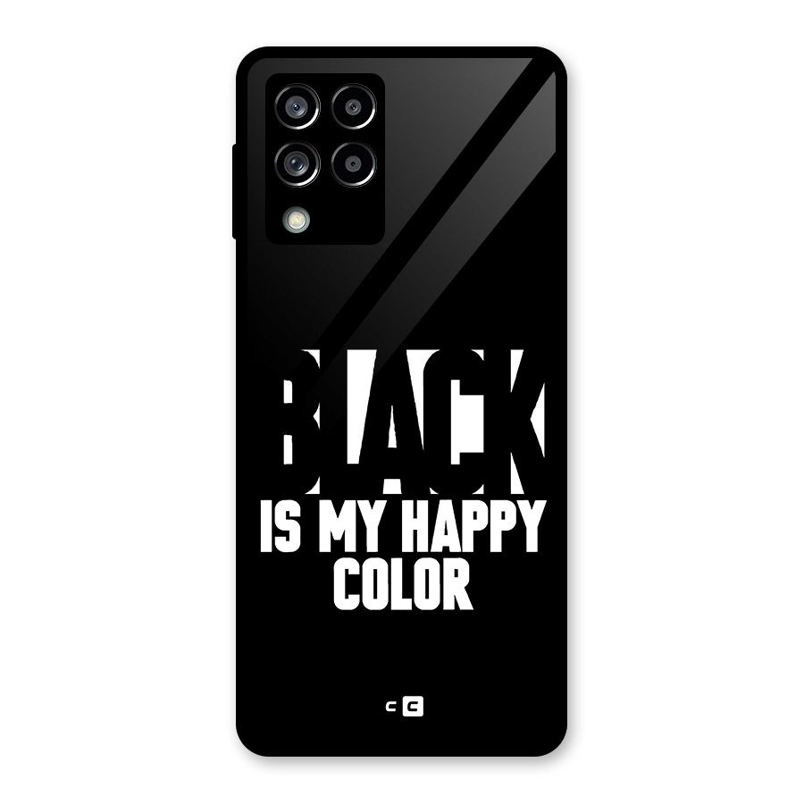 Black My Happy Color Glass Back Case for Galaxy M53 5G