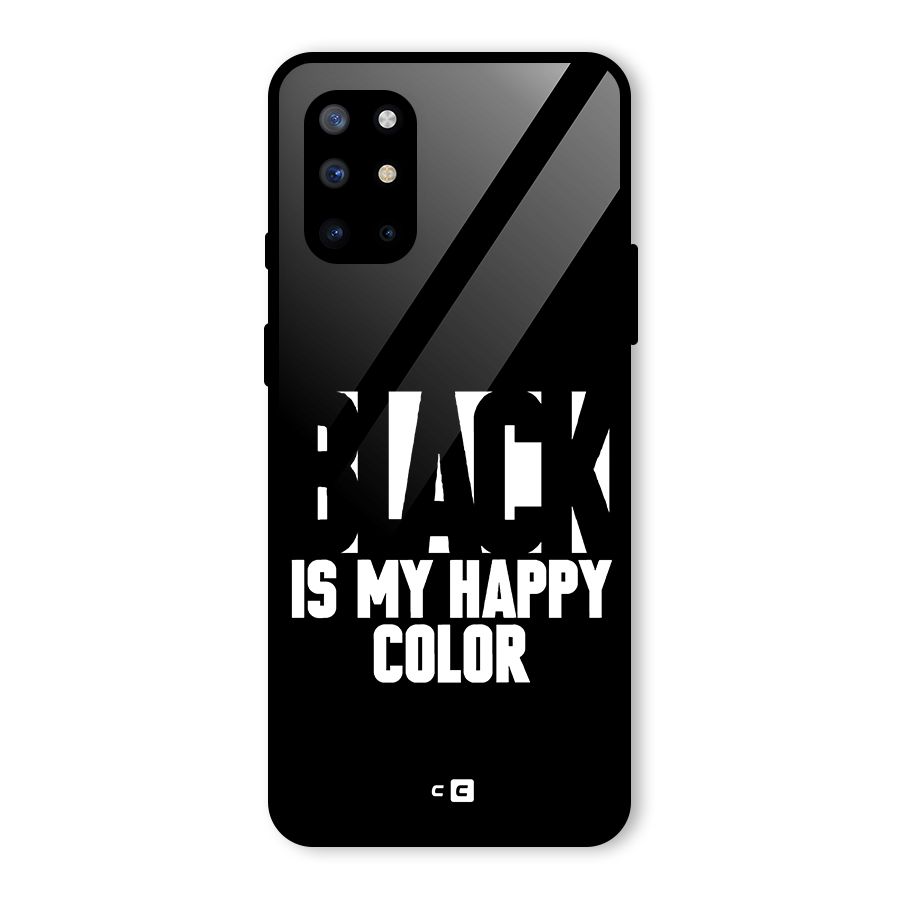 Black My Happy Color Glass Back Case for OnePlus 8T