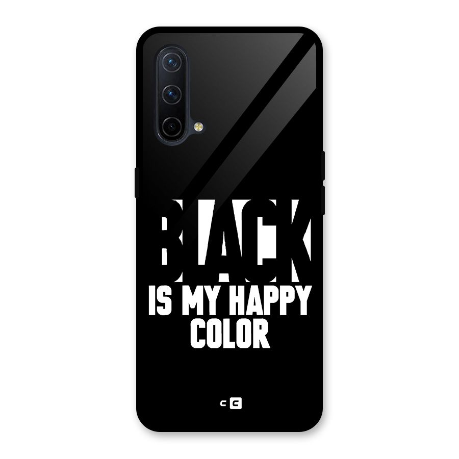 Black My Happy Color Glass Back Case for OnePlus Nord CE 5G