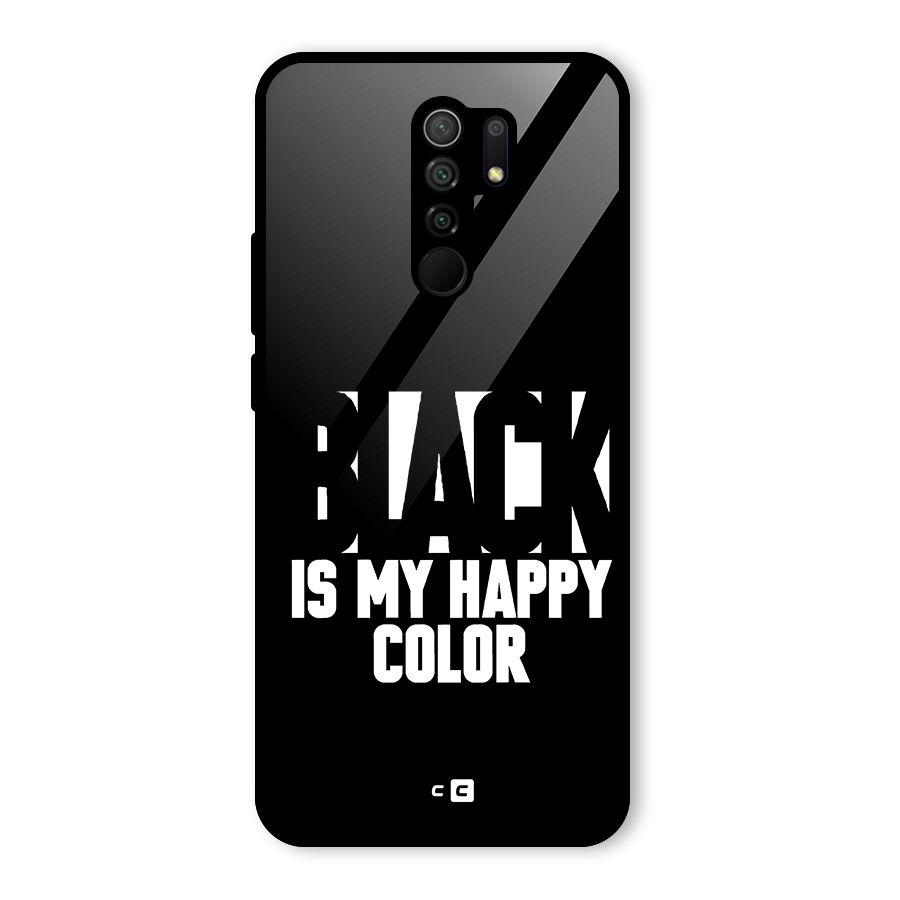 Black My Happy Color Glass Back Case for Poco M2