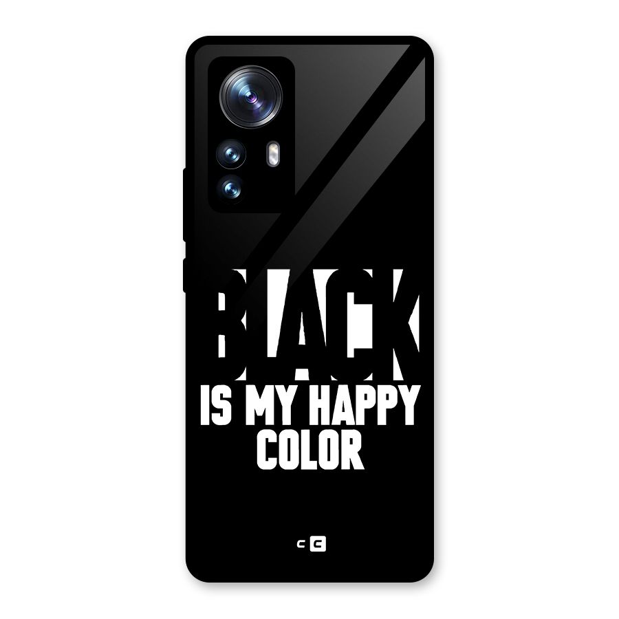 Black My Happy Color Glass Back Case for Xiaomi 12 Pro